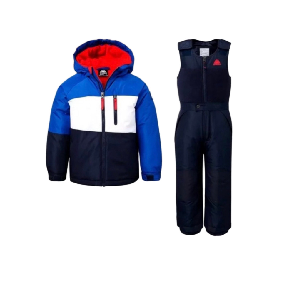 NEW SNOZU 2 PIECE SNOWSUIT JACKET WITH MATCHING BIB PANTS SIZE 6 BOYS BLUE